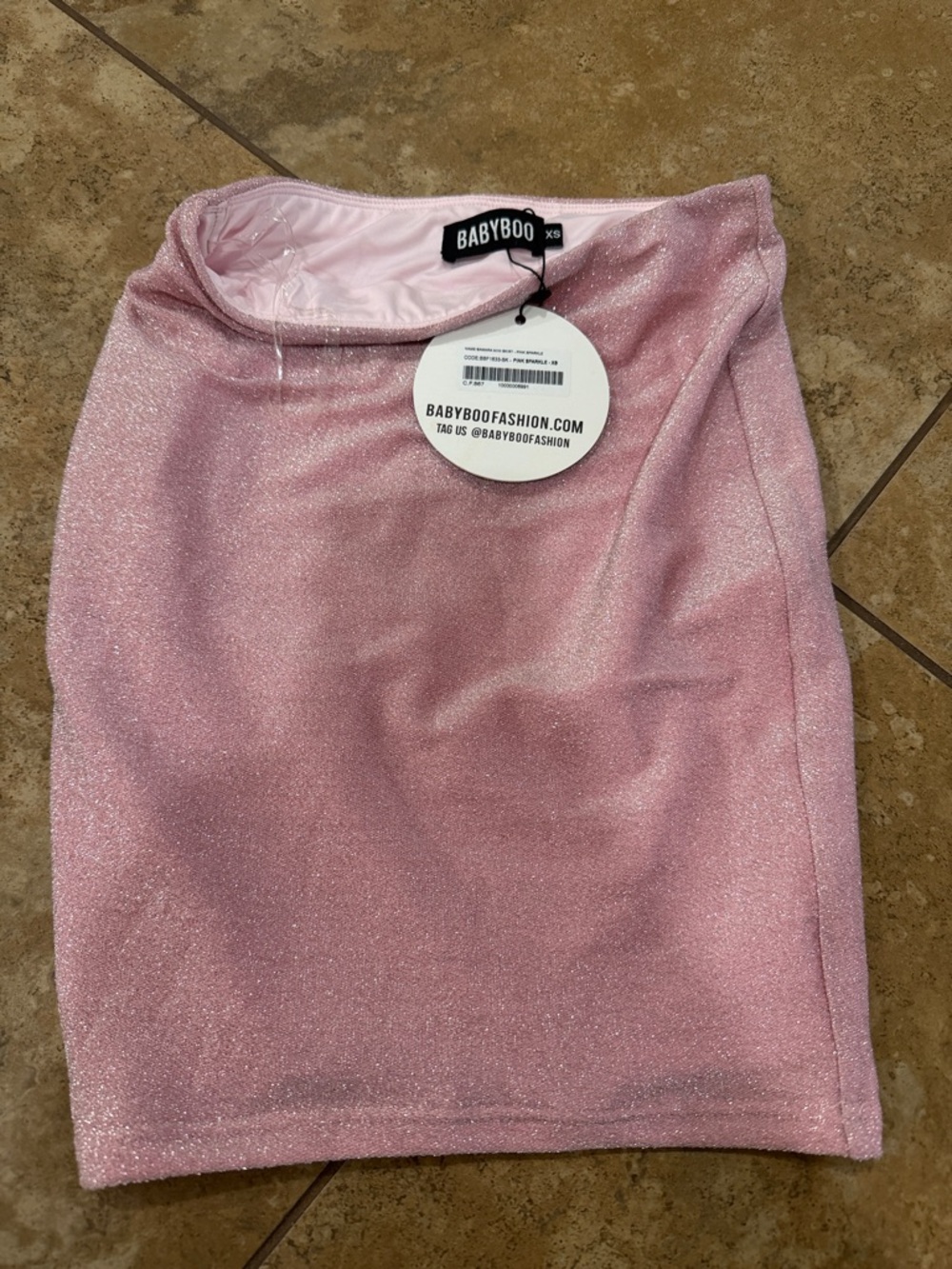 Babyboo Pink Shimmer Mini Skirt